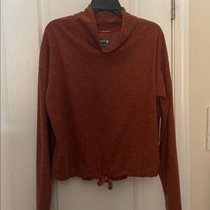 Women's Cowl Neck Sweater in Rust